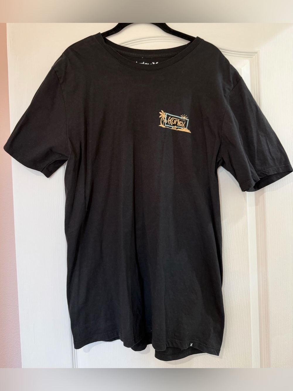Hurley Black Short Sleeve Tee with Logo